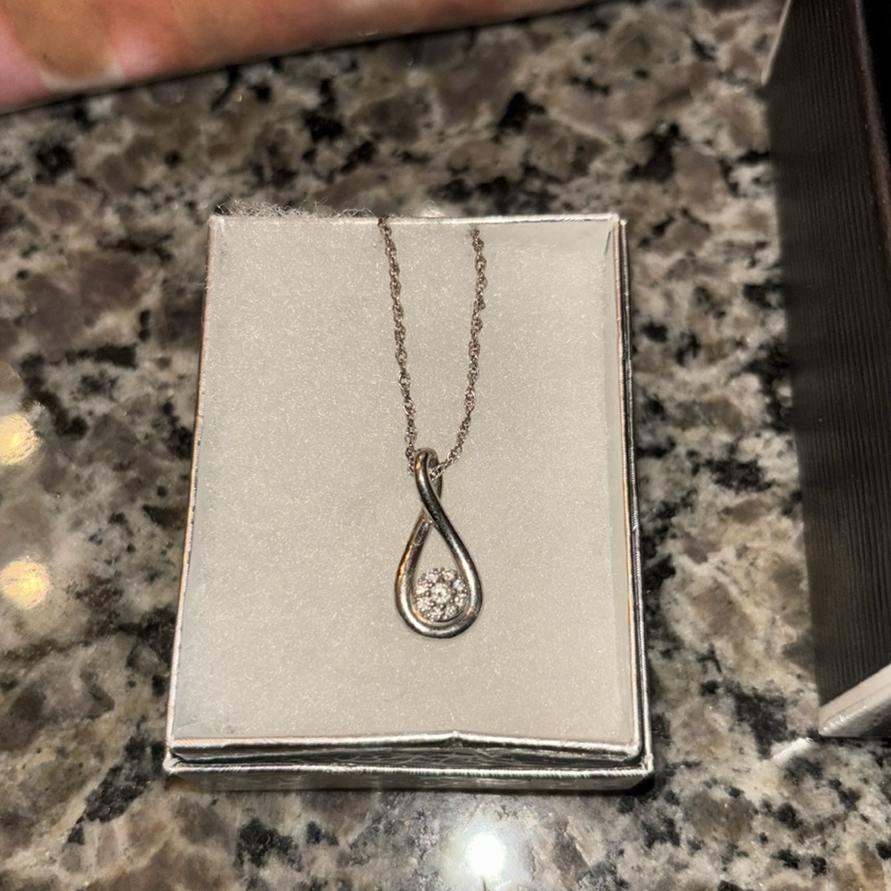Silver infinity crystal rope necklace
